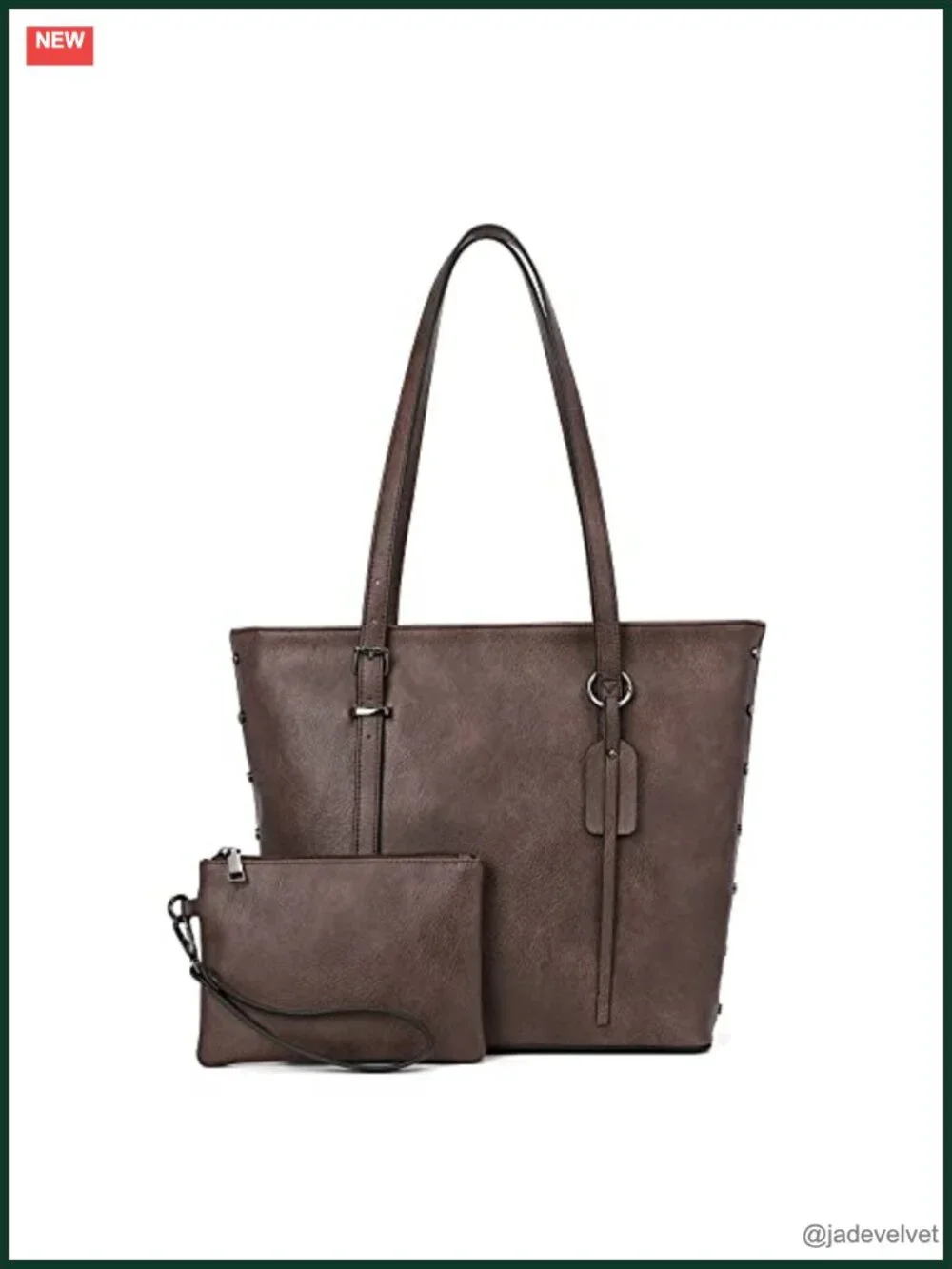 PU Leather Tote Bag Large Shoulder Handbag 2Pcs Set